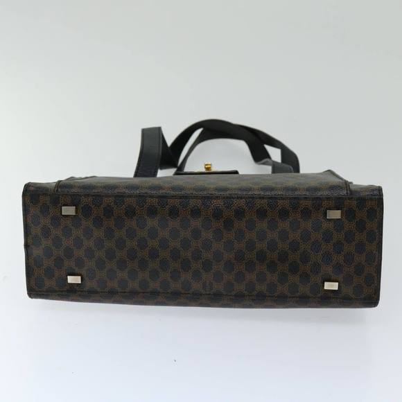 CELINE Macadam Canvas Hand Bag PVC Black Auth 69608 - Picture 5 of 16